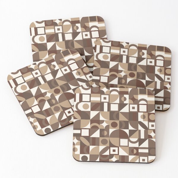 Item preview, Coffee Brown Squares Abstract Pattern designed and sold by Zuriezuart.