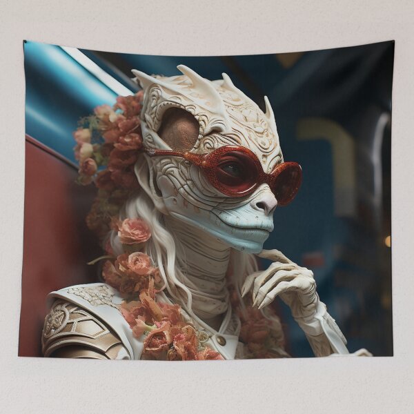 Item preview, Alien reptile with roses designed and sold by oilidesing.