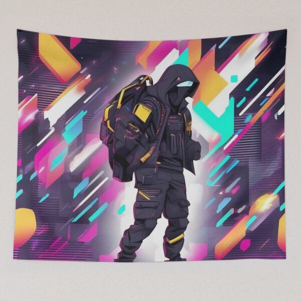 Item preview, Virtual cybernetic cosmonaut in cyberspace designed and sold by JaroDesign2023.