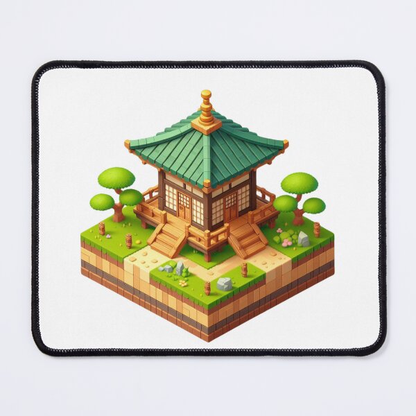 Artikelvorschau, 3D japanischer grüner Tempel entworfen und verkauft von AmandaDigital.
