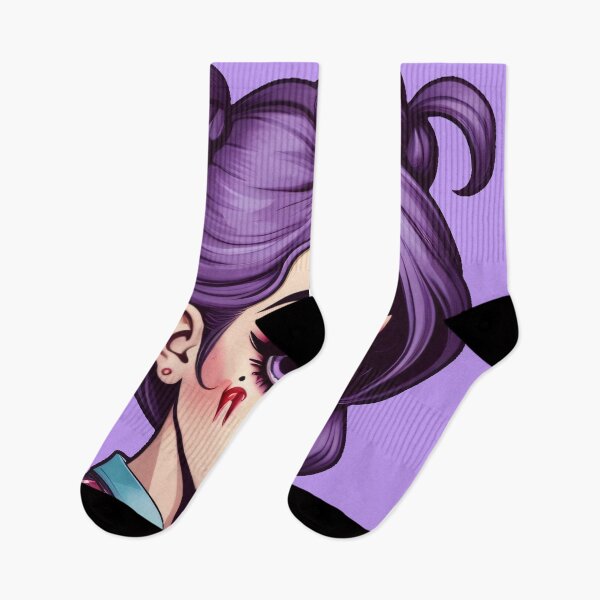 Item preview, Purple Hair Punk Girl Portrait designed and sold by MadnessEnvelope.