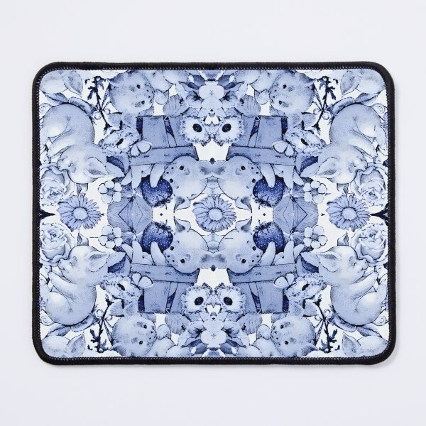 Item preview, Blue and white cute piglets toile designed and sold by SophieClimaArt.