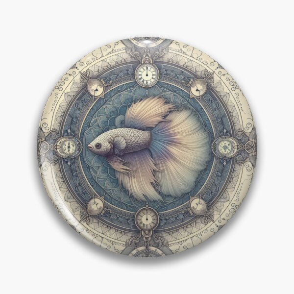 Item preview, Betta Fish Baroque Style betta Pet Clock designed and sold by CoffeeIsATrip.