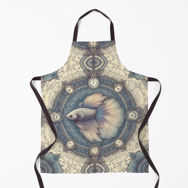 Item preview, Betta Fish Baroque Style betta Pet Clock designed and sold by CoffeeIsATrip.