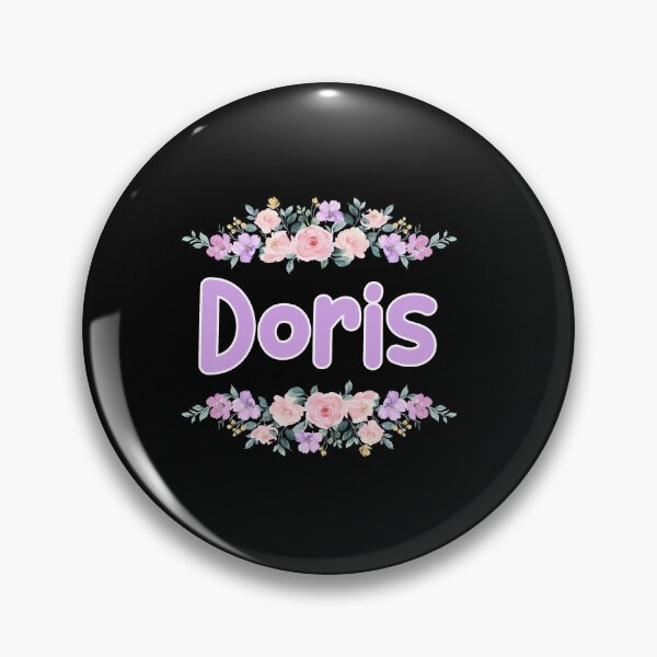 Item preview, Purple Flower Doris Name Label (Black) designed and sold by NormadWorld.