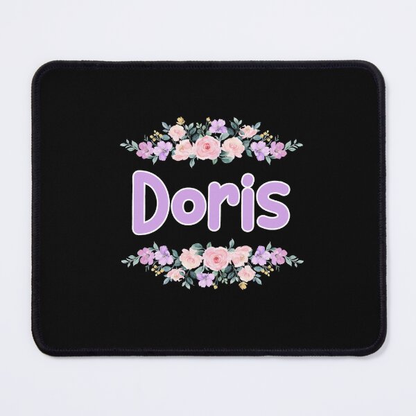 Item preview, Purple Flower Doris Name Label (Black) designed and sold by NormadWorld.