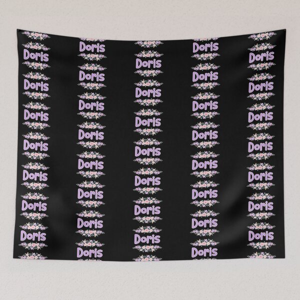 Item preview, Purple Flower Doris Name Label (Black) designed and sold by NormadWorld.