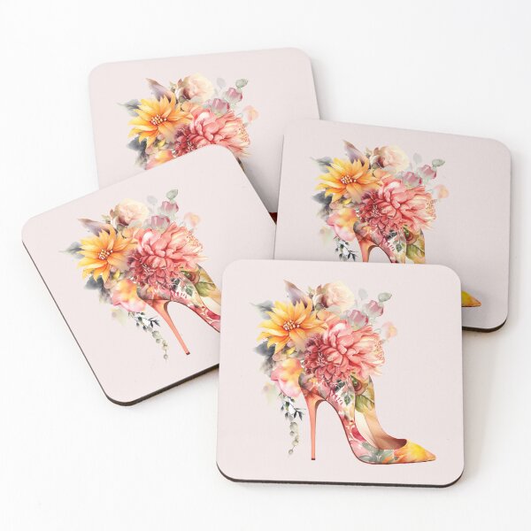 Item preview, Floral aquarelle stilletos designed and sold by EmeraldeaArt.
