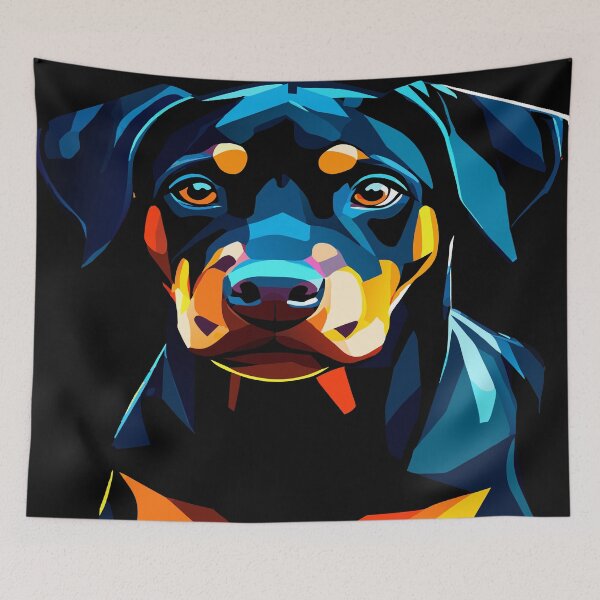 Item preview, Portrait of Dobermann Puppy,Starry Pup Portrait designed and sold by AgarutanPrint.