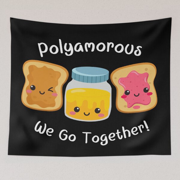 Item preview, Polyamorous - We Go Together Valentines Kawaii Toast and Honey Trio designed and sold by WigOutlet.