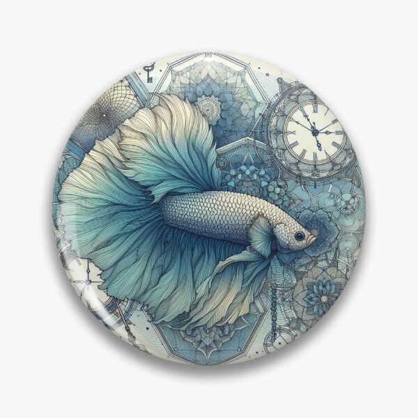 Item preview, Betta Fish Baroque Style betta Pet Mandala designed and sold by CoffeeIsATrip.