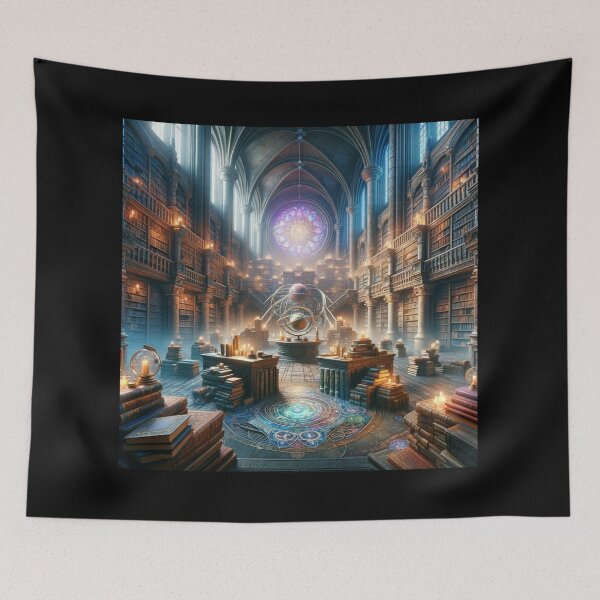Item preview, Mystical Ancient Library Art designed and sold by BestArtByArvind.