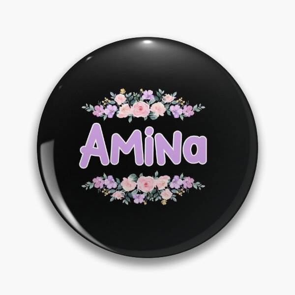Item preview, Purple Flower Amina Name Label (Black) designed and sold by NormadWorld.