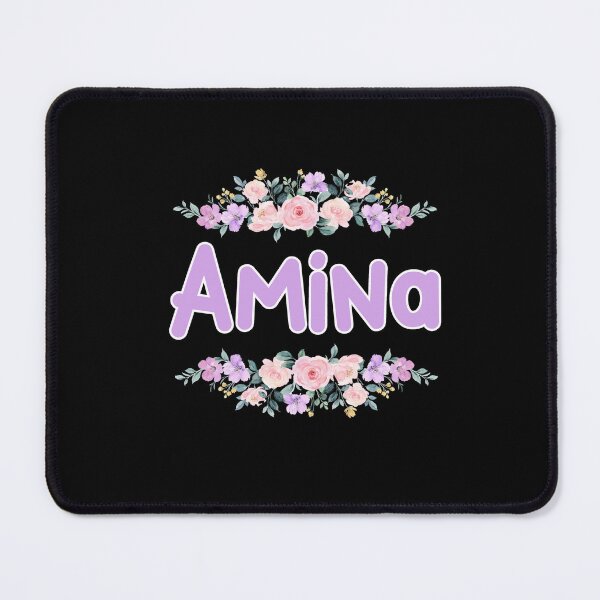 Item preview, Purple Flower Amina Name Label (Black) designed and sold by NormadWorld.