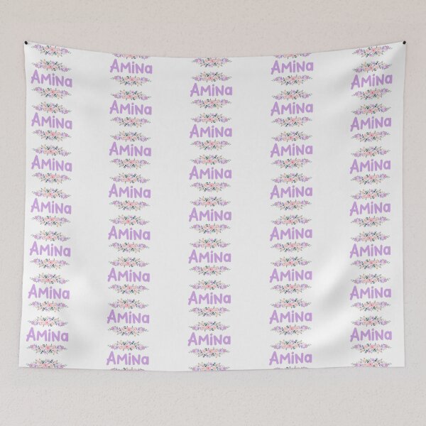 Item preview, Purple Flower Amina Name Label designed and sold by NormadWorld.