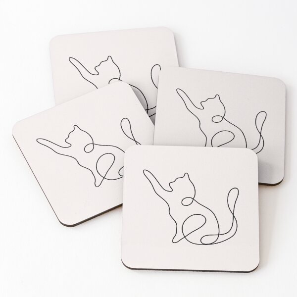 Item preview, Cat one line drawing vector. Continuous line cats cover poster. Line art. designed and sold by asbno19.