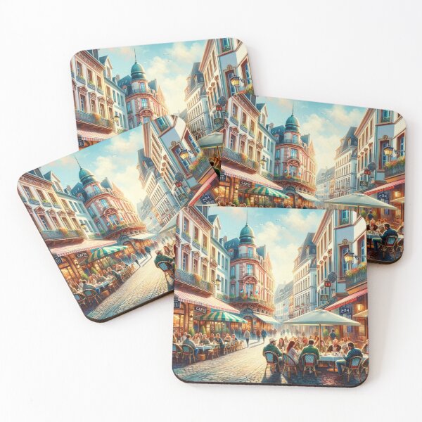 Item preview, European Street Cafe Scene Art designed and sold by BestArtByArvind.