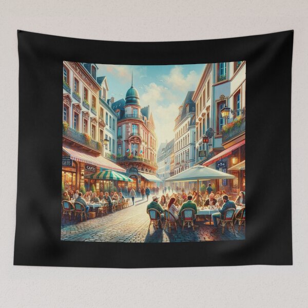 Item preview, European Street Cafe Scene Art designed and sold by BestArtByArvind.