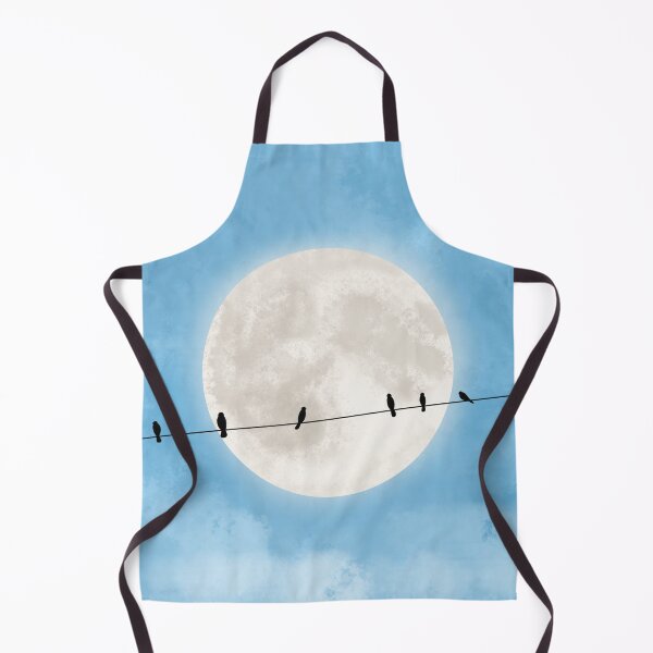 Item preview, Birds on wire silhouette in a full moon designed and sold by wonderxwander.
