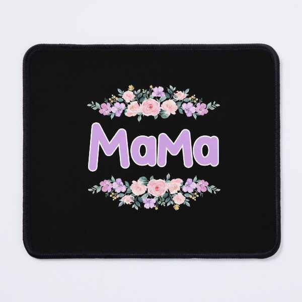 Item preview, Purple Flower Mama Name Label (Black) designed and sold by NormadWorld.