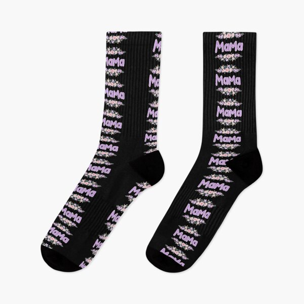 Item preview, Purple Flower Mama Name Label (Black) designed and sold by NormadWorld.
