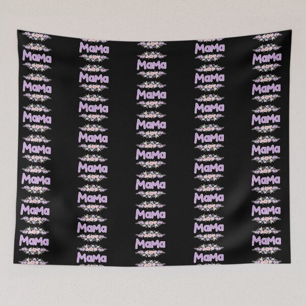 Item preview, Purple Flower Mama Name Label (Black) designed and sold by NormadWorld.