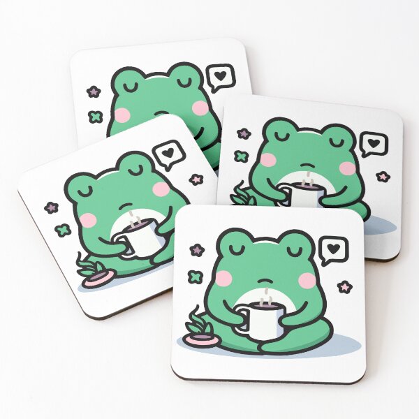 Item preview, Cute Frog Drinking Coffee designed and sold by BluRockDesigns.