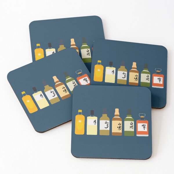 Item preview, Iconic Suntory Whisky Bottles Collection Flat Design Blue Shade designed and sold by TheWhiskyBox.