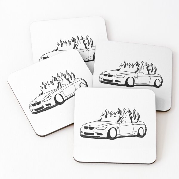 Item preview, burning race car white designed and sold by MonkiFlipp.