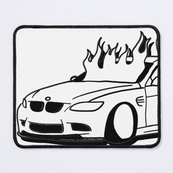 Item preview, burning race car white designed and sold by MonkiFlipp.