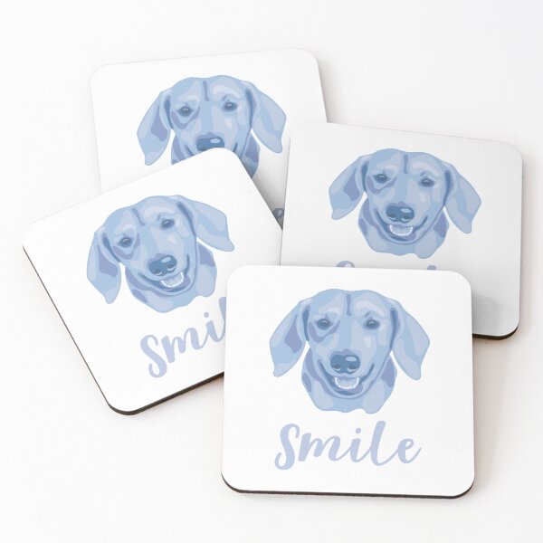 Item preview, DuFauna Blue Dachshund Joyful Smile White Background designed and sold by DuFauna.