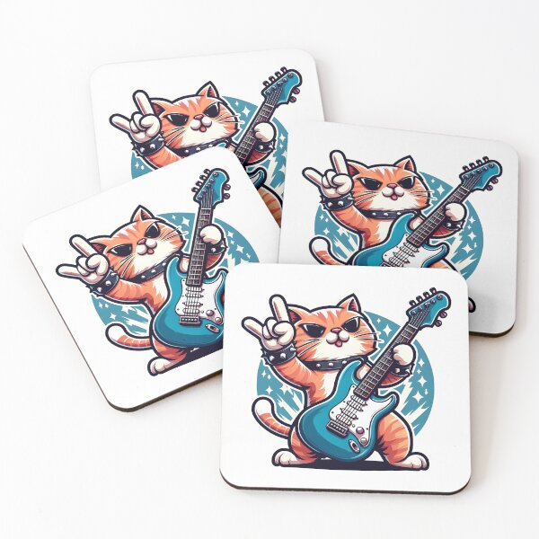 Item preview, Funny Rock Cat Funny Guitar Funny Rock Kitty designed and sold by TKsTees.