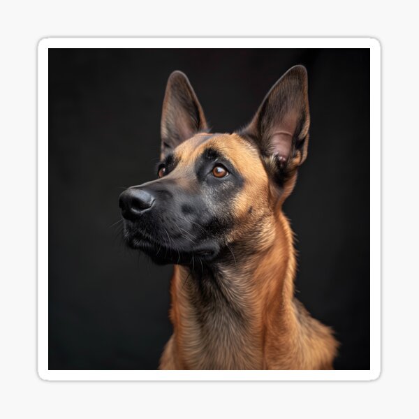 Majestic Belgian Malinois Portrait Sticker