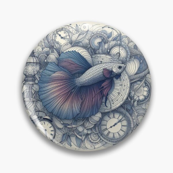 Item preview, Purple Blue Betta Fish Baroque Style betta Pet designed and sold by CoffeeIsATrip.