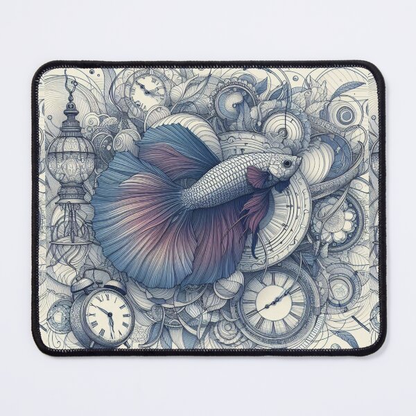 Item preview, Purple Blue Betta Fish Baroque Style betta Pet designed and sold by CoffeeIsATrip.