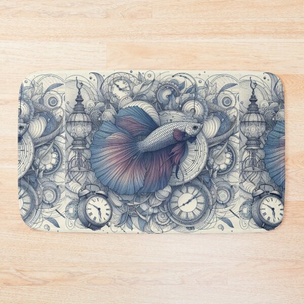 Item preview, Purple Blue Betta Fish Baroque Style betta Pet designed and sold by CoffeeIsATrip.