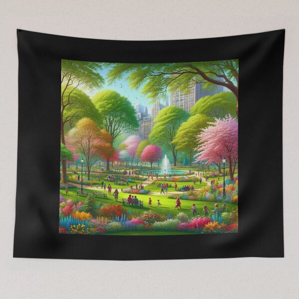 Item preview, Vibrant City Park Spring Art designed and sold by BestArtByArvind.