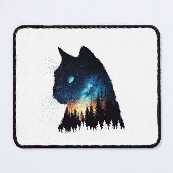 Item preview, Night cat with trees and the moon designed and sold by DRAGON FIRE.