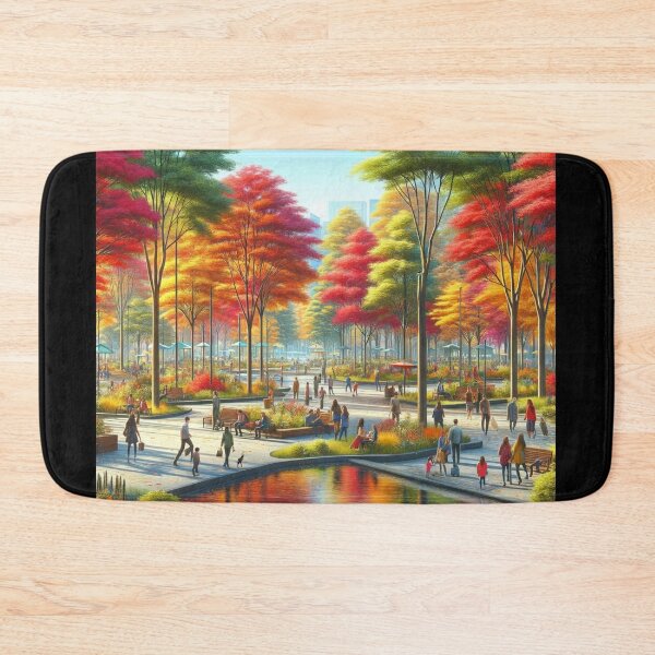 Item preview, Lively Urban Park Autumn Art designed and sold by BestArtByArvind.