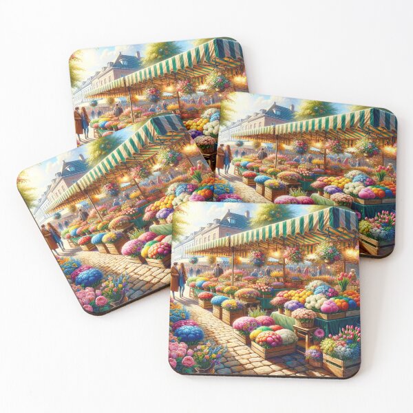 Item preview, Vibrant Flower Market Sunny Day Art designed and sold by BestArtByArvind.