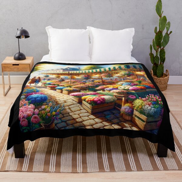 Item preview, Vibrant Flower Market Sunny Day Art designed and sold by BestArtByArvind.