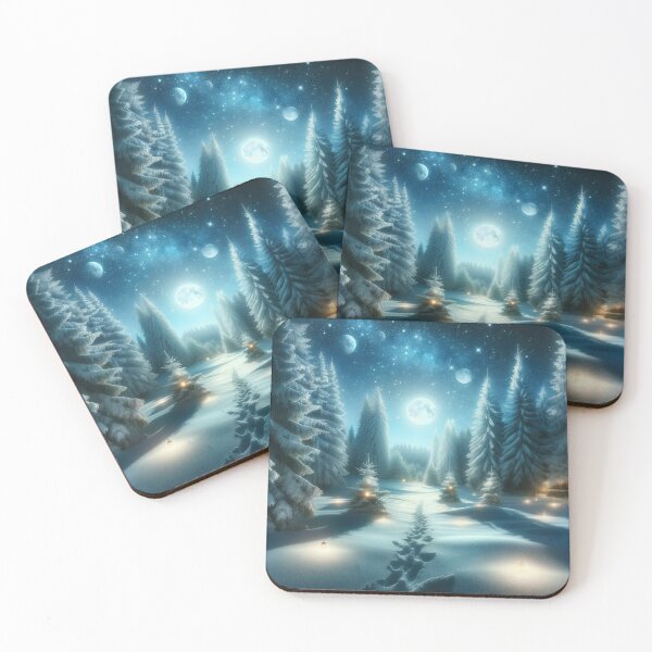 Item preview, Magical Winter Forest Night Art designed and sold by BestArtByArvind.