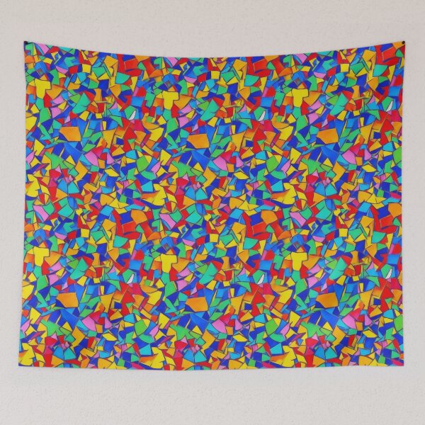Item preview, Erratic Polygons in primary colors designed and sold by MissQuiss.