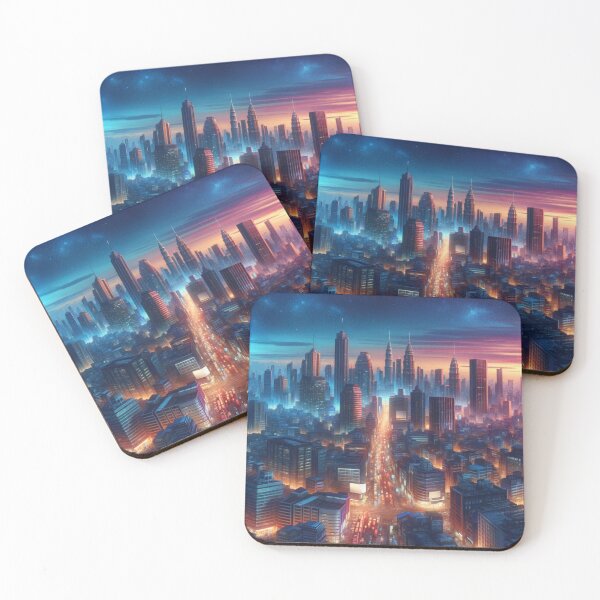 Item preview, Bustling Cityscape Dusk Art designed and sold by BestArtByArvind.