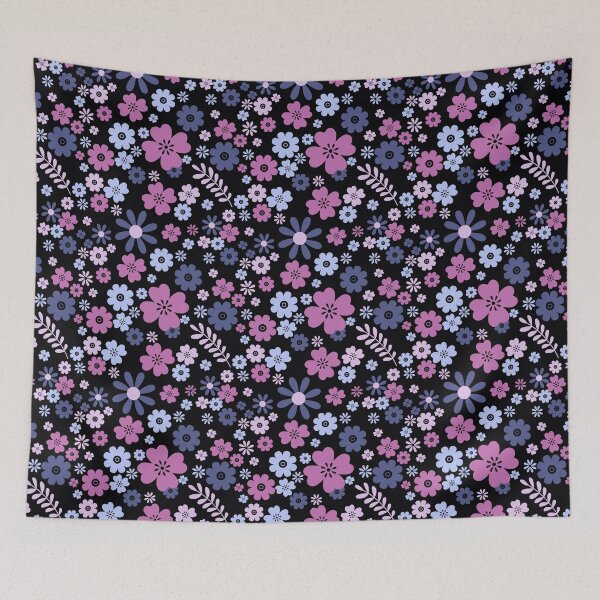 Item preview, Blue and Purple Ditsy Floral Repeated Pattern designed and sold by PearlMoonGrapes.
