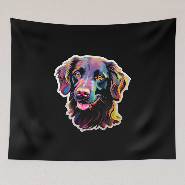 Item preview, Flat-coated Retriever in WPAP style designed and sold by CUTEDOGGIEZ.