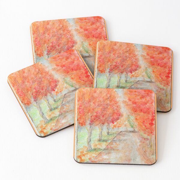 Item preview, Autumn Lane Watercolor designed and sold by ArtofKathleen21.