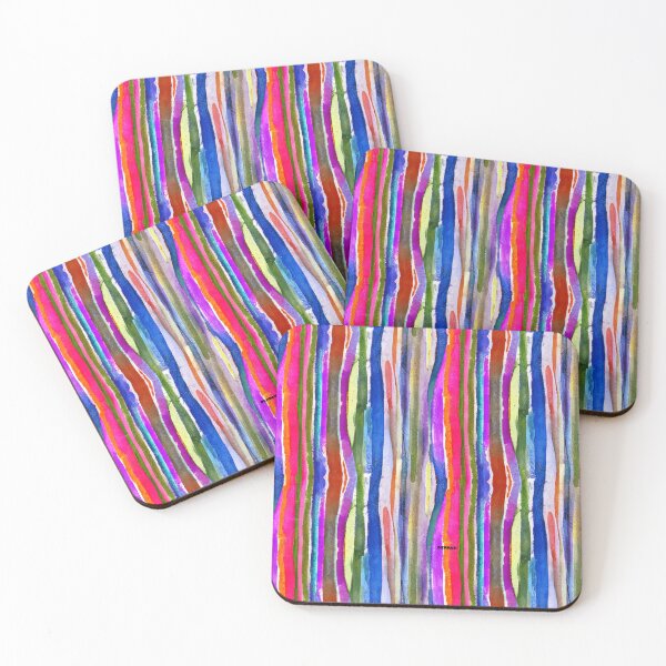 Item preview, Vertical Watercolor Stripes in bold Colors - dePace' designed and sold by mrpropcake.