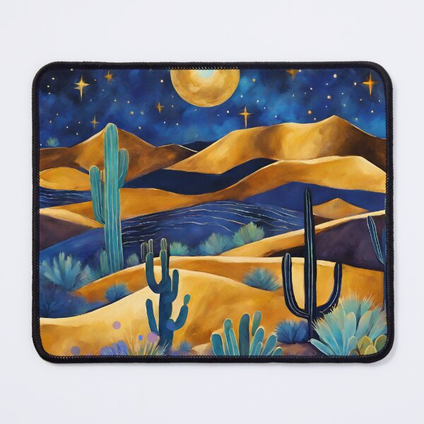 Item preview, Desert NightIndigo desert night abstract landscape Boho designed and sold by Modern-Tropical.