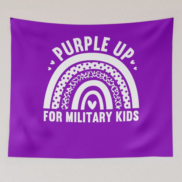 Item preview, Purple Up For Military Kids Month Military Child Rainbow designed and sold by MobyStickers.